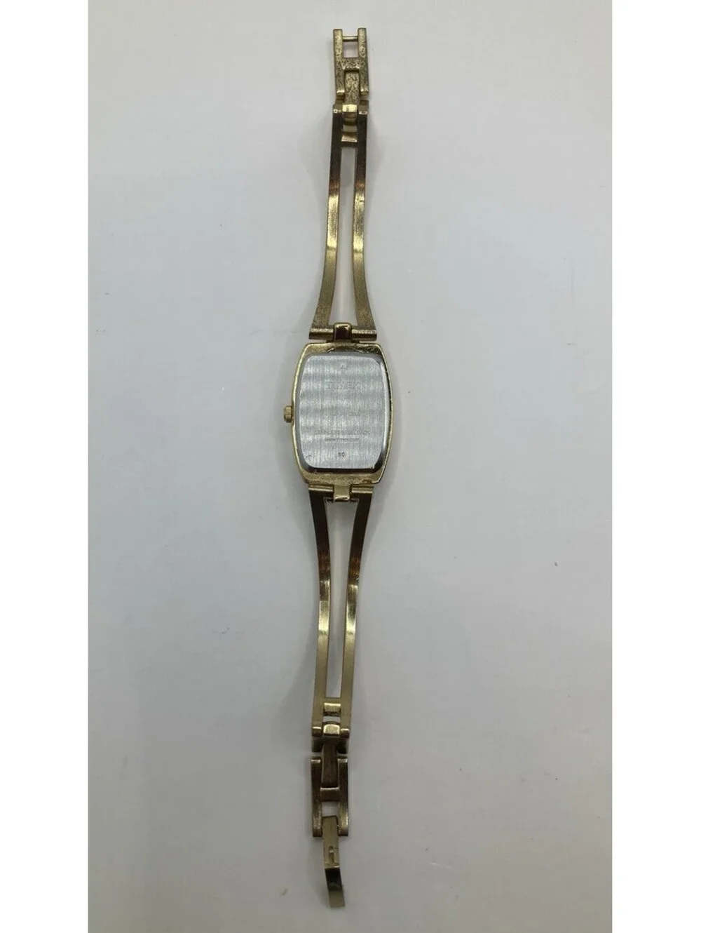 Vintage Timex Ladies Bangle Cuff Gold Tone Square Dial Watch Not Running